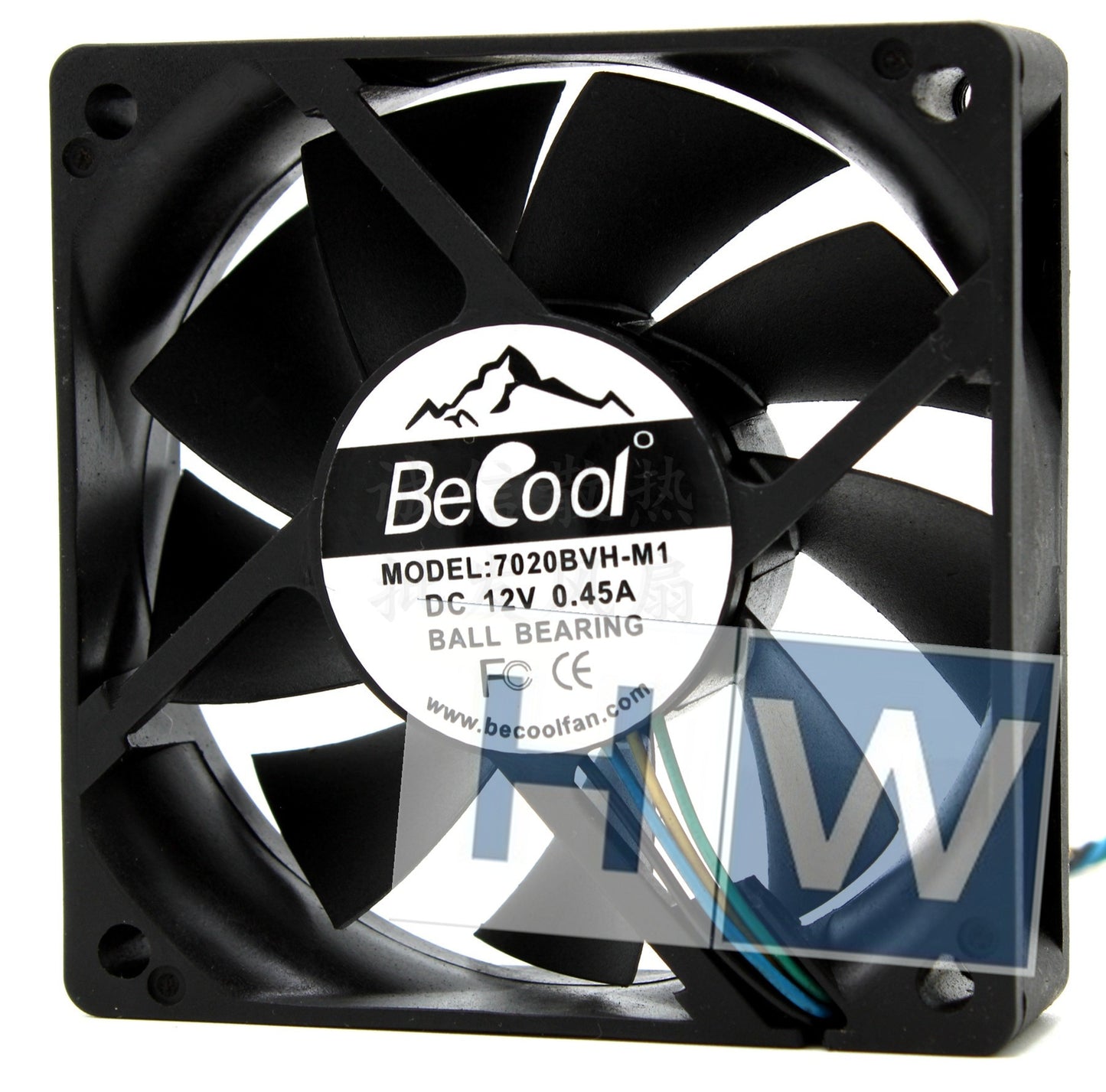 BECOOL 7020RVH-M1 12V 0.45a 7CM 4-wire PWM High Air Volume CPU Chassis Fan