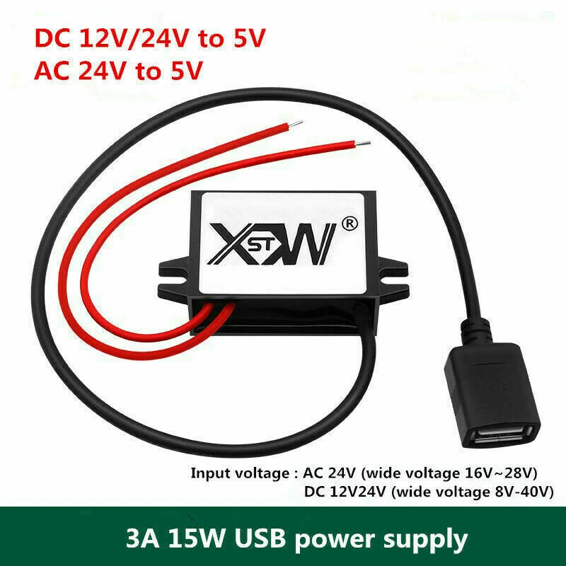 1pcs AC 24V to DC5V 3A 15W USB power converter USB