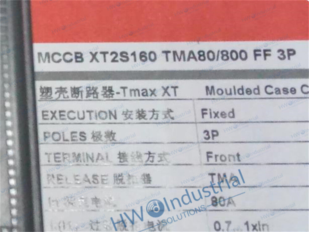 1/Piece MCCB XT2S160 TMA80/800 FF 3P 80A ABB Tmax Molded Case Circuit Breaker