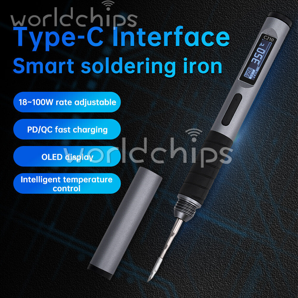Portable Soldering Iron Pen Adjustable Temperature 100W Fast Heat Digital Smart