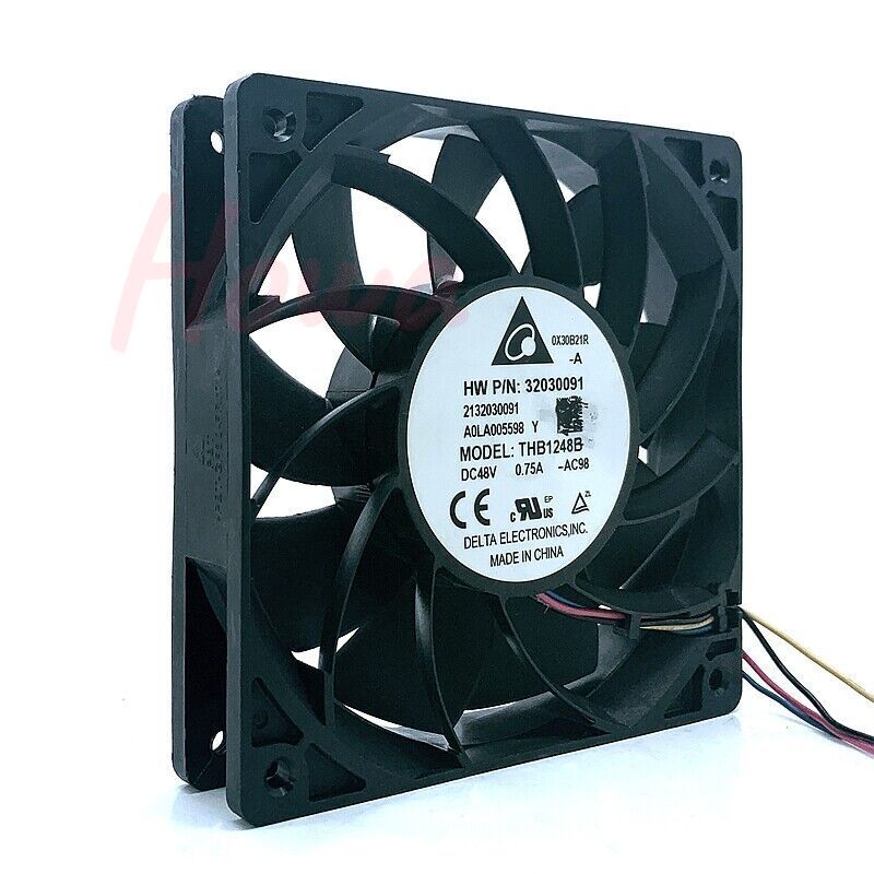 Delta THB1248B 12025 48VDC 0.75A 12cm 48V 4pin Dual Ball Bearing Cooling Fan