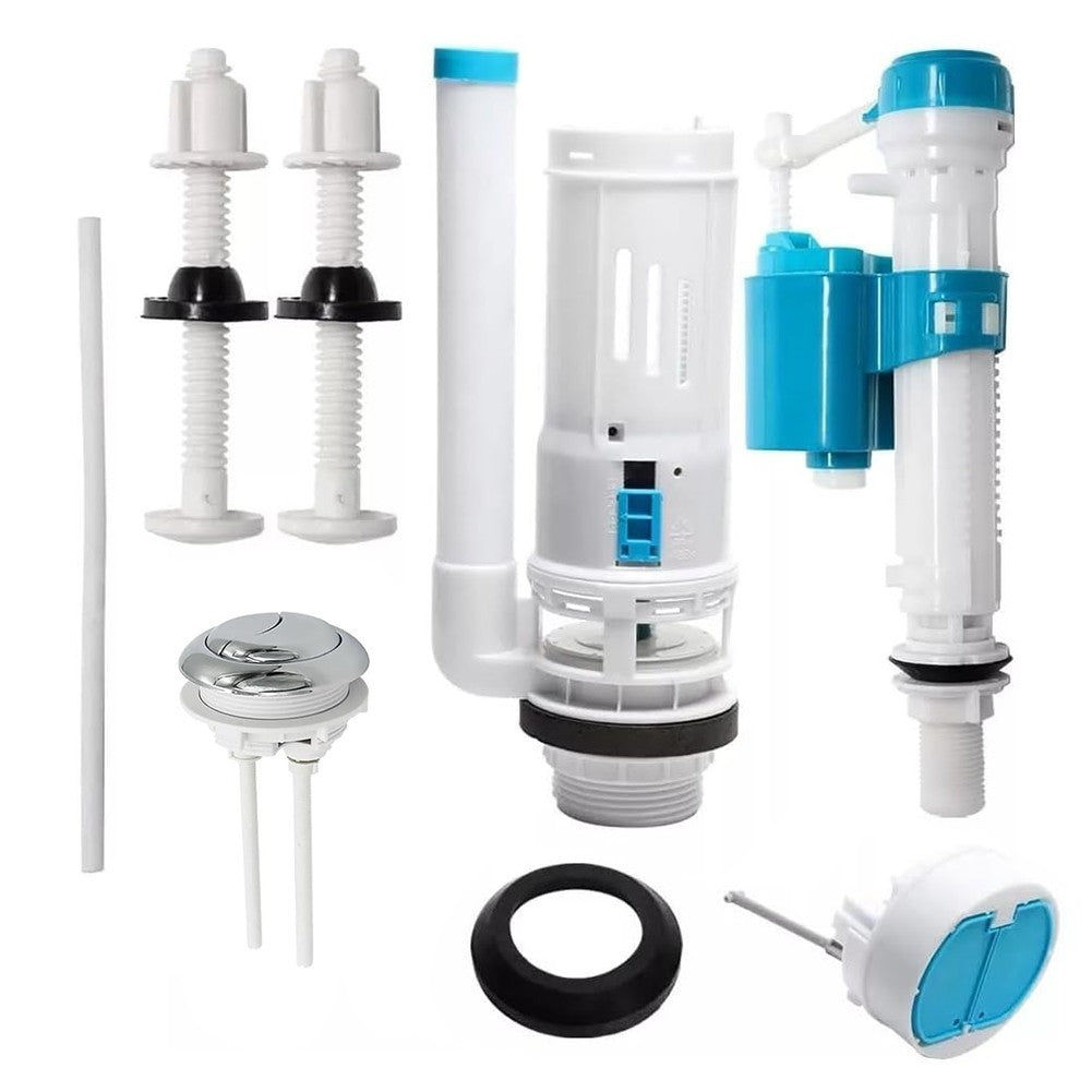 Toilet Flush System Replacement Kit with Dual Flush Mechanism Adjustable Valve