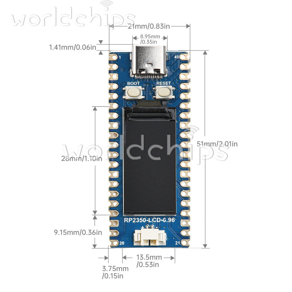 Type-C Raspberry Pi RP2350 Development Board 0.96 inch IPS LCD Display MP28164
