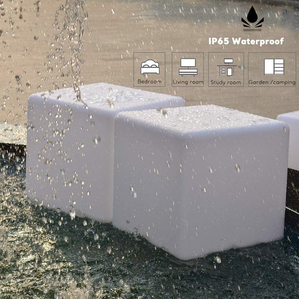 16 Inch Rechargeable LED Cube Light with Remote, 16 Colors Dimmable