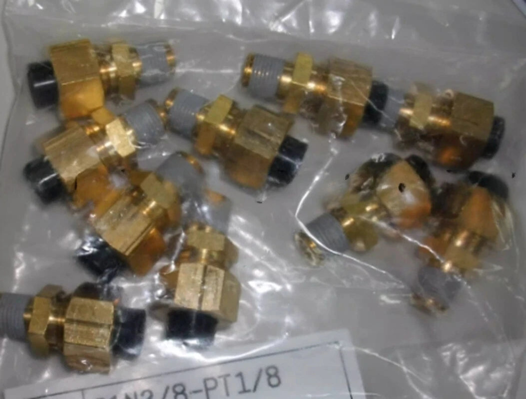 10PCS  FIT FOR C1N3/8 PT1/8 Brass Fitting C1N3/8-PT1/8