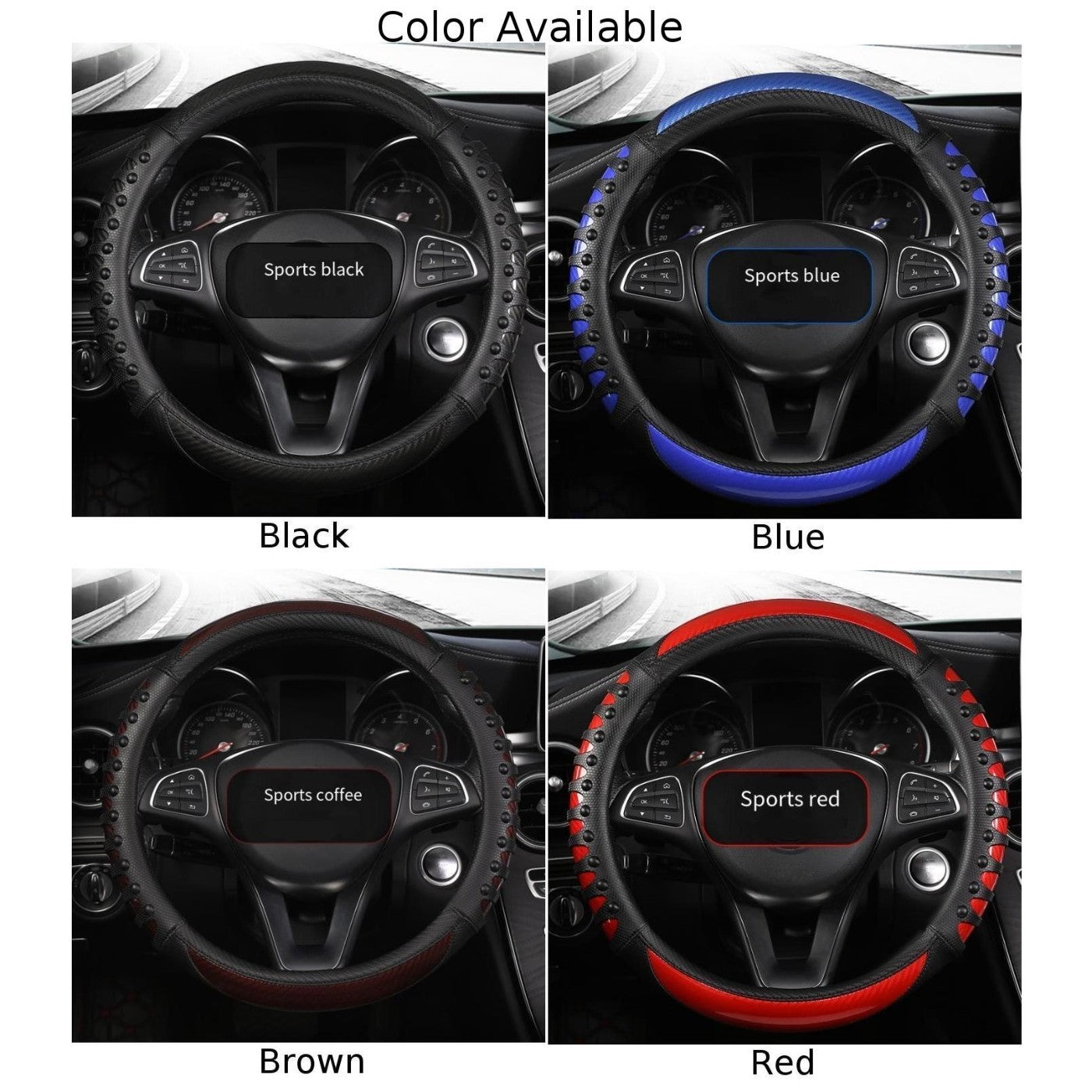 Carbon Fiber 3D Anti Slip Steering Wheel Cover for Truck Bus Summer Use