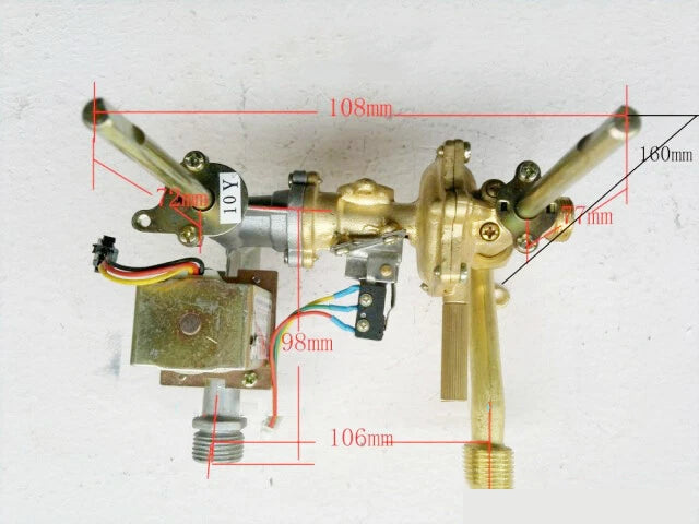 8-10L Gas Water Heater Parts assembly valve brass parts Water gas linkage valve