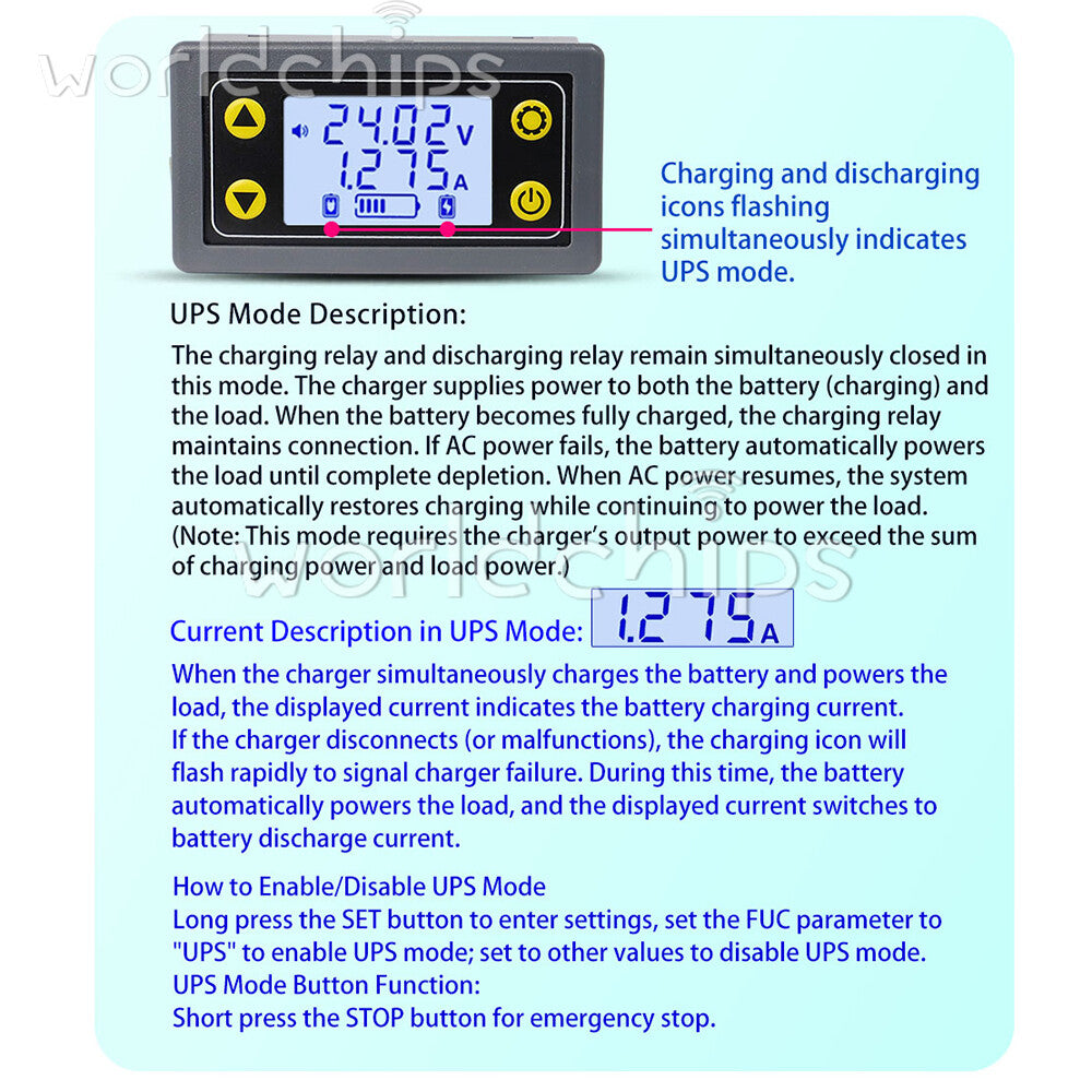 BT11 Coulomb Meter Fully Auto Battery Charge Discharge Protection DC 10-110V 10A