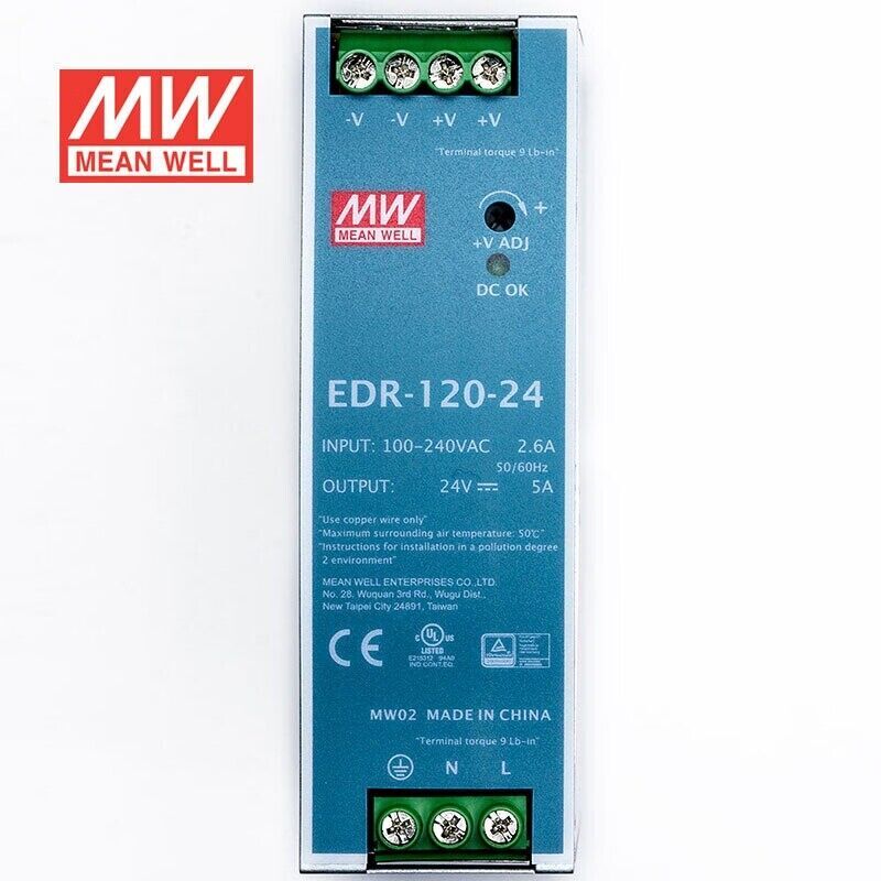 Mean Well EDR-120-24 AC/DC DIN rail power supply 120W 24V 5A