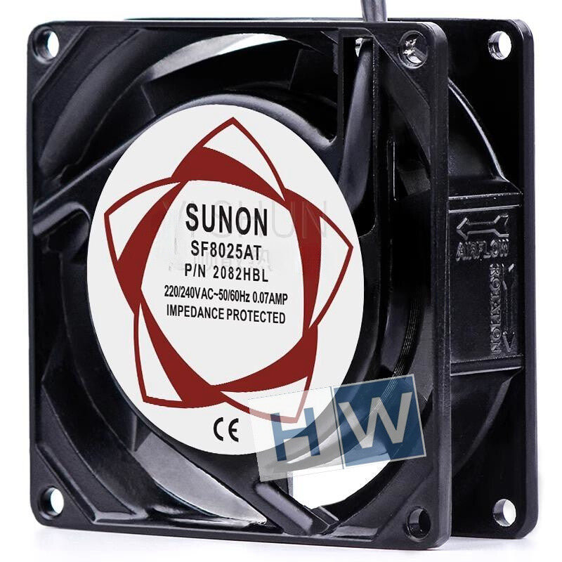 1PC SF8025AT P/N 2082HBL 220v 0.07A 8cm 80*25MM Axial Flow Cabinet Fan