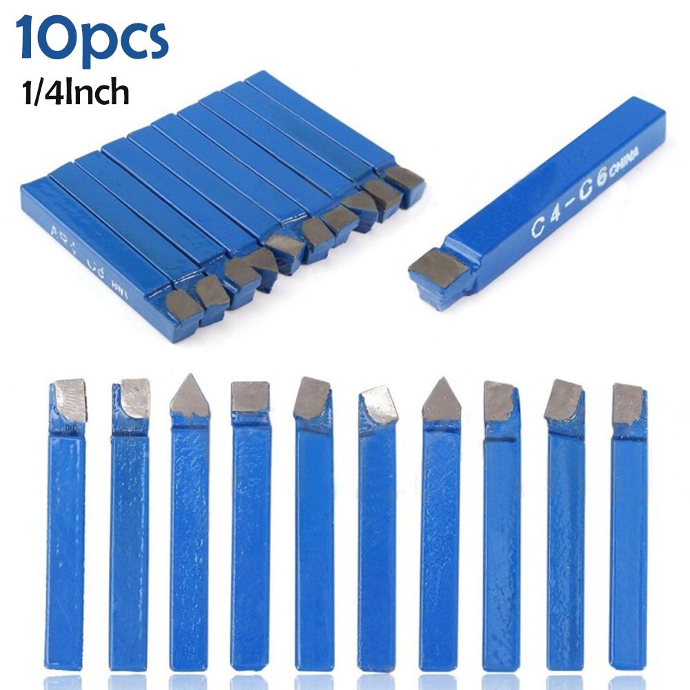 1/4" Metal Lathe Tool Carbide Tip Tipped Cutter Tool C6 Bit Cutting Set