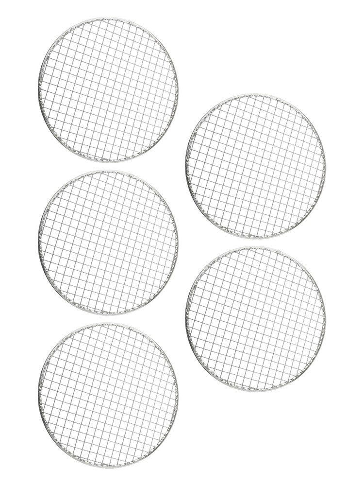 5pcs Round Disposable Wire Net Grill Racks Iron Roast Grate Cooking Barbecue BBQ