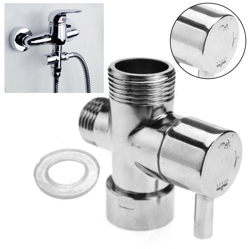 Part Diverter Valve Tool Chrome Plated Brass T-Adapter 3 Ways Accessory