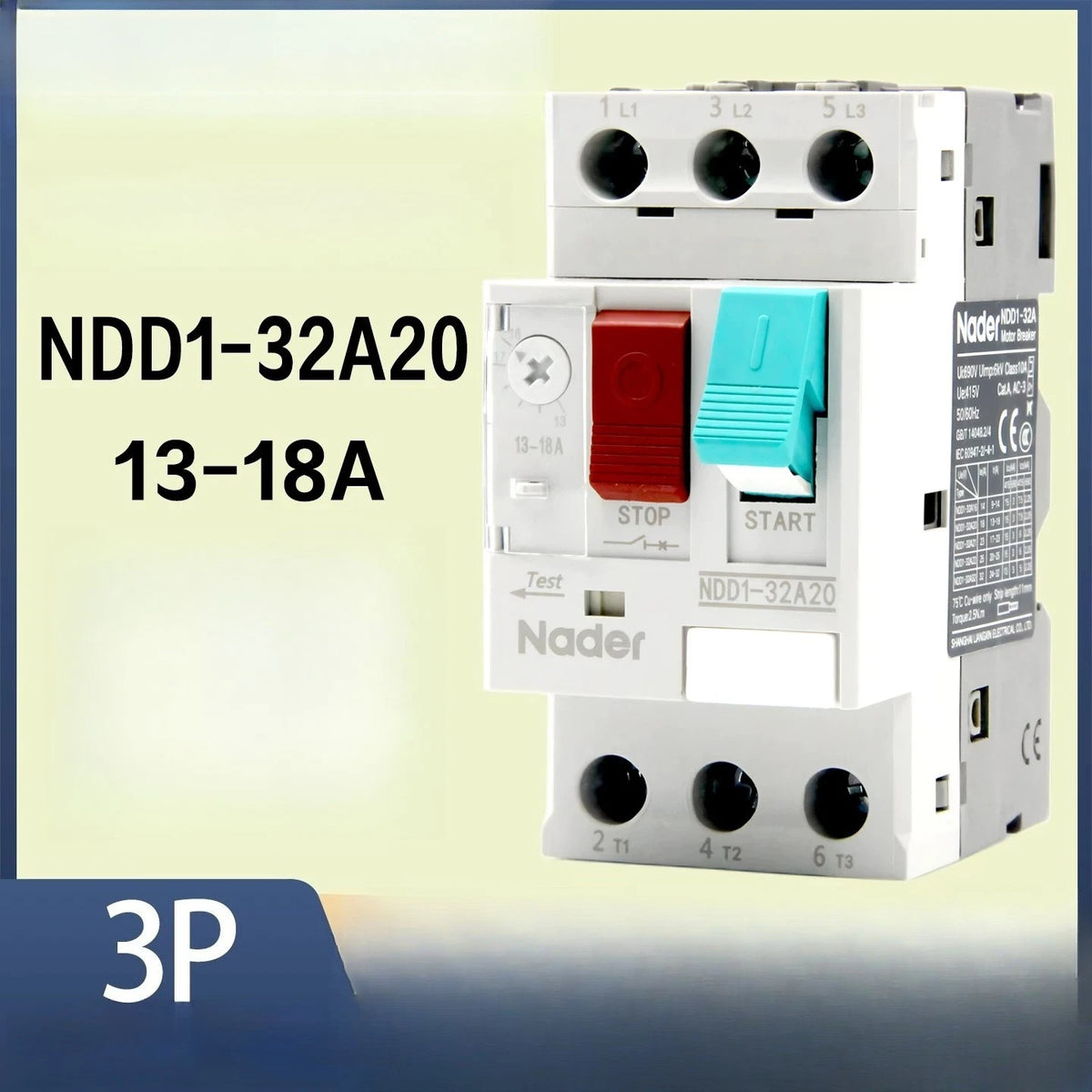 1PCS  FIT FOR Nader motor protection circuit breaker switch NDD1-32A20 13-18A