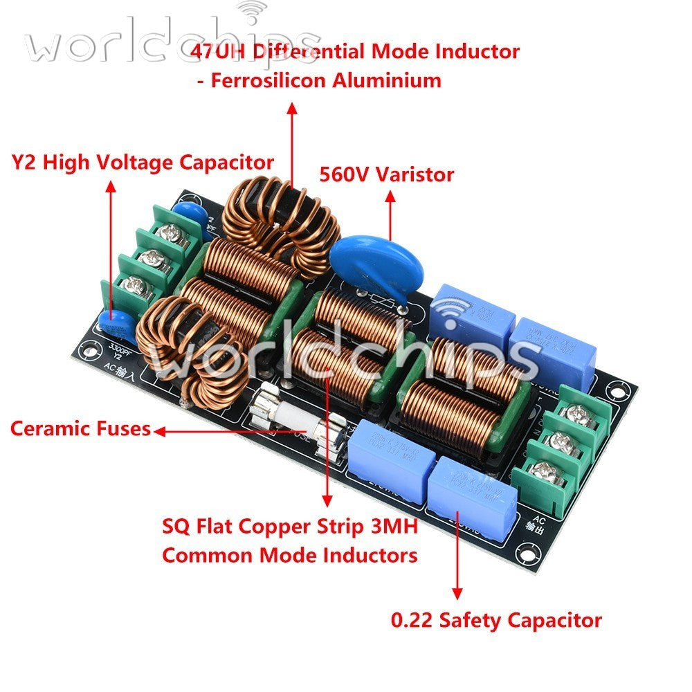 AC110-250V 4level Audio Power Supply EMI Electromagnetic Interference filter 16A
