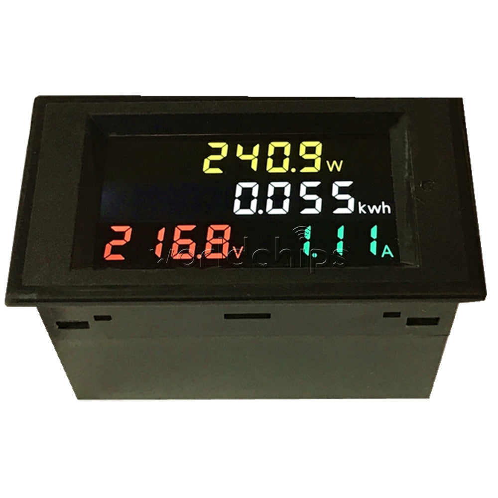 AC 200-450V 100A Digital LCD Voltmeter Ammeter Volt Amp Power Kwh Panel Meter CT