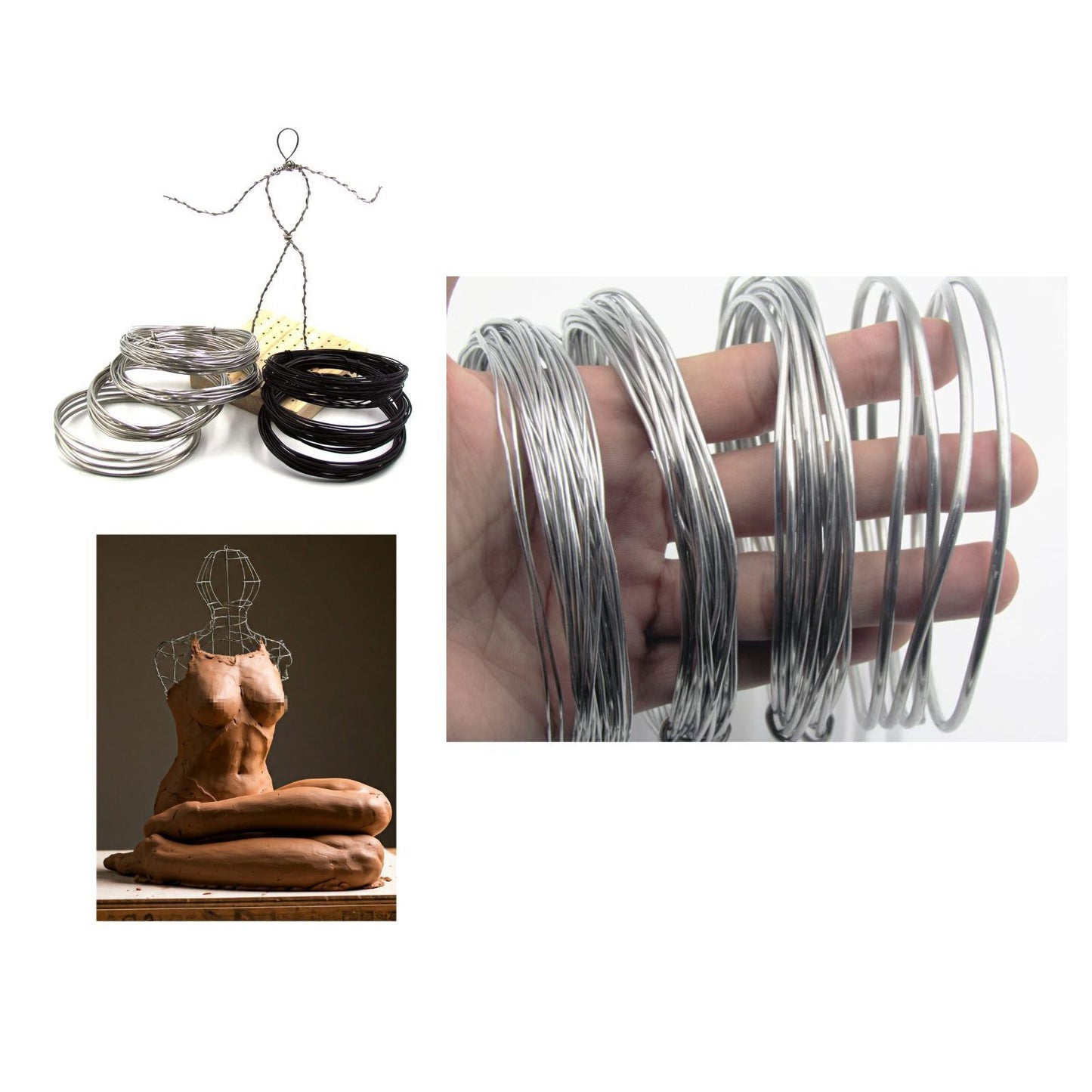 1-3mm Soft Clay Wax Skeleton Aluminum Wire DIY Sculpture Model Figure Stand