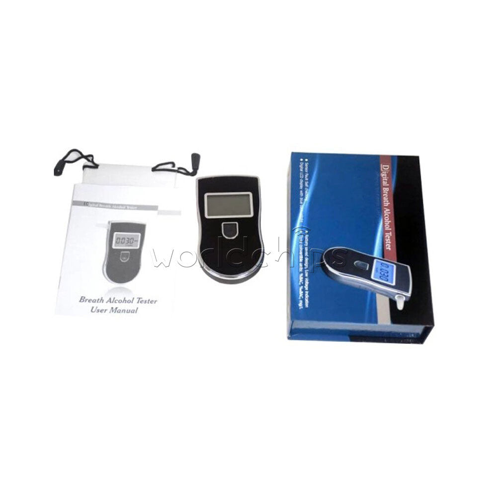 Portable Digital LCD Breath Alcohol Tester Breathalyzer AT-818 Alcohol Detector