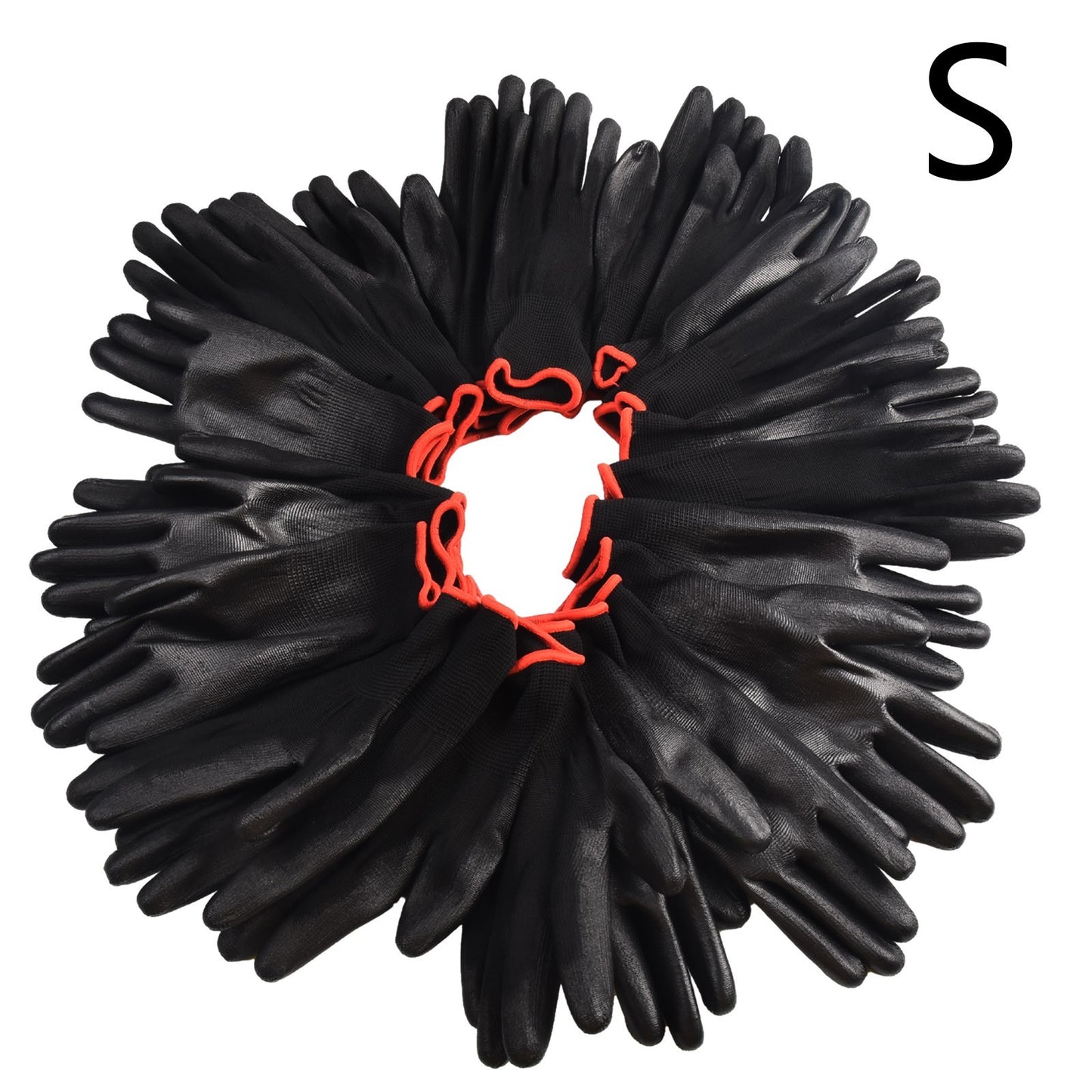 12Pairs Safety Coating Work Gloves Hand PU Nylon Antiskid Dust-proof