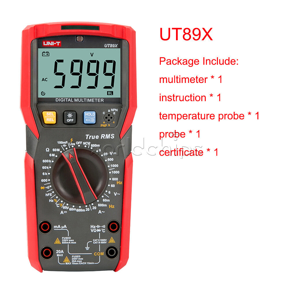 Professional Digital Multimeter True RMS NCV 20A Current AC/DC Voltmeter Tester