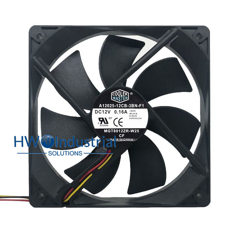 CoolerMaster A12025-12CB-3BN-F1 120*120*25MM 12CM 12V 0.16A  3-wire Cooling Fan