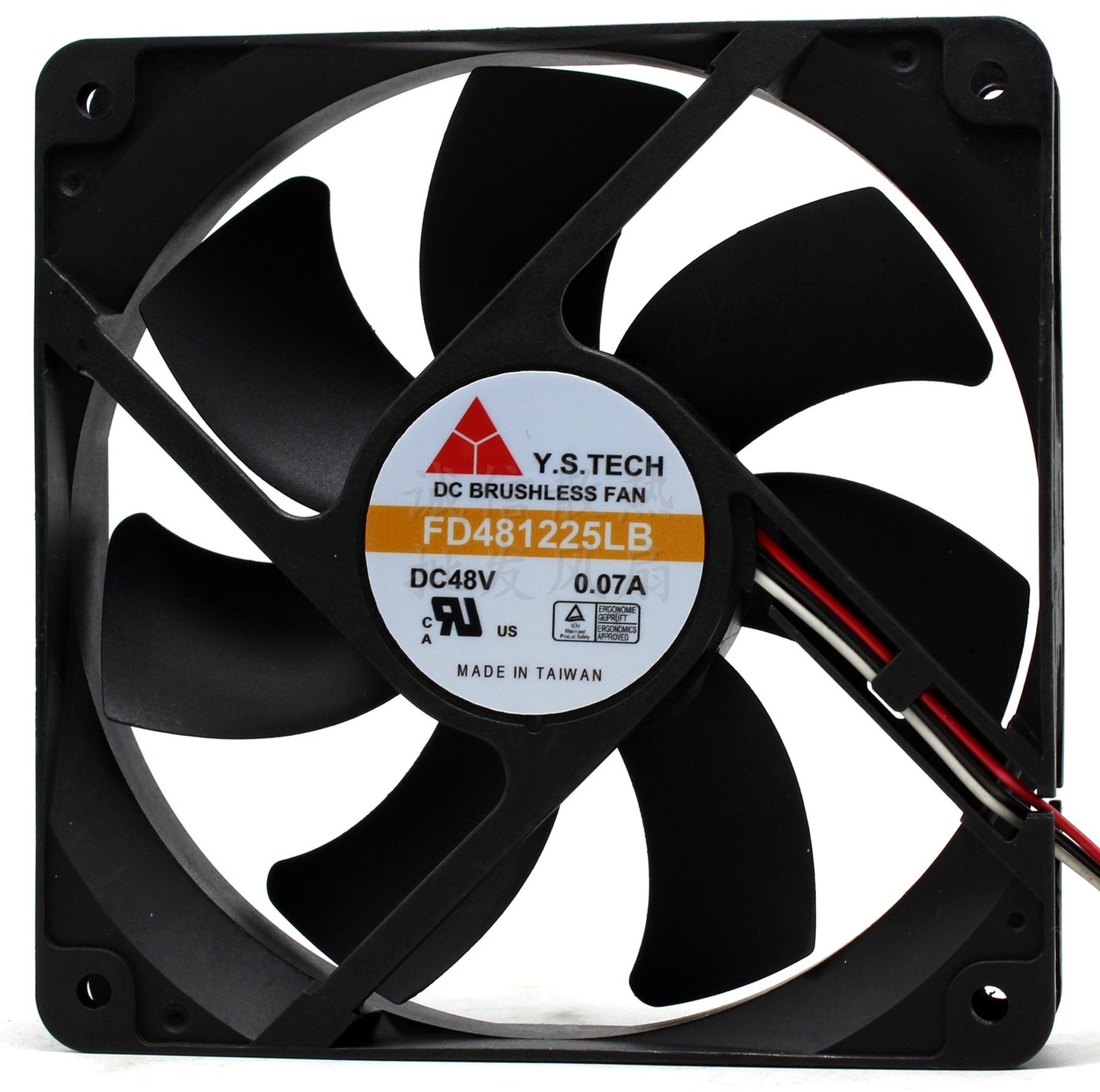 Y. S.TECH 12CM FD481225LB DC48V 0.07A 3-wire Server Cooling Fan