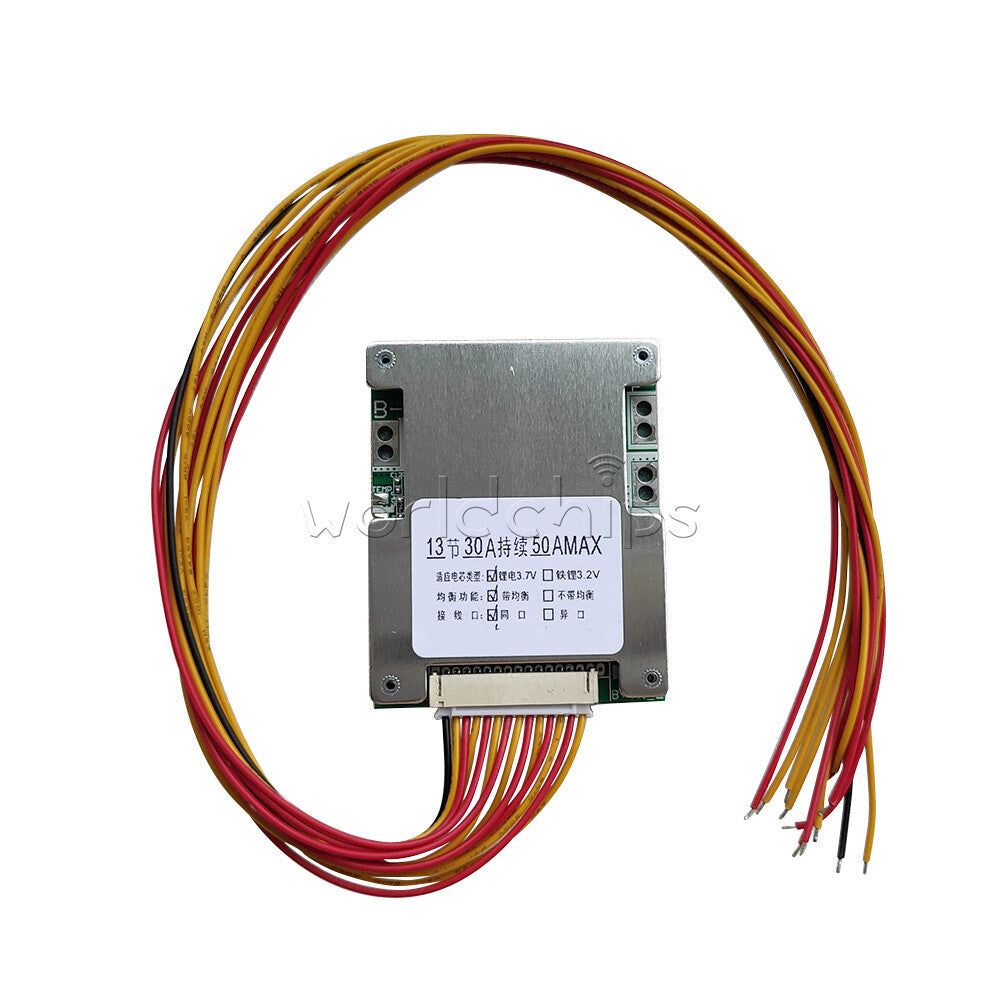 13S 48V 50A Battery Balanced Protection Board BMS PCB Circuit For E-bike Motor