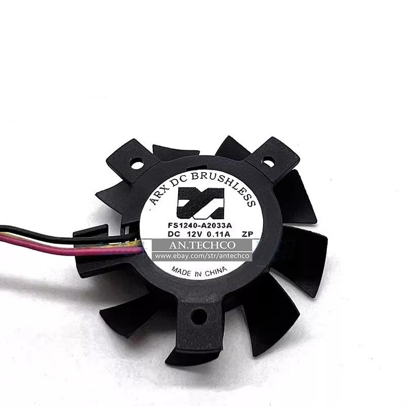 ARX FS1240-A2033A DC12V 0.11A 3-Wire Silent Cooling Fan