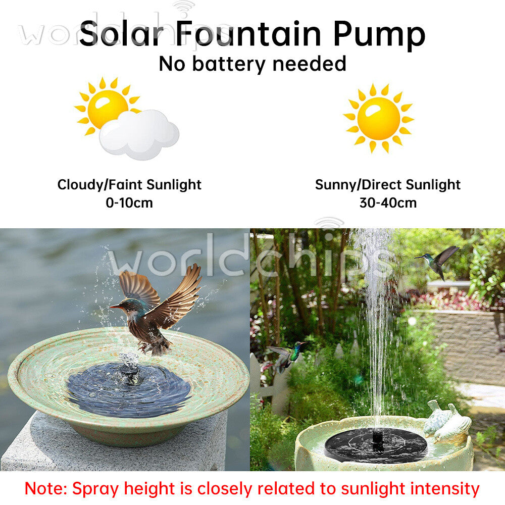 Solar Power Round Fountain Pump Upgrade 1W Solar Fountain With 4 Nozzles Kit