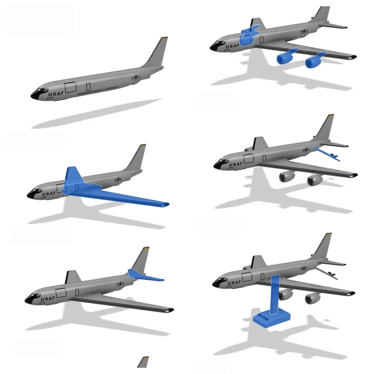 3D Print KC-135R Stratotanker Aerial Tanker Sprue Assembly Hobby Model