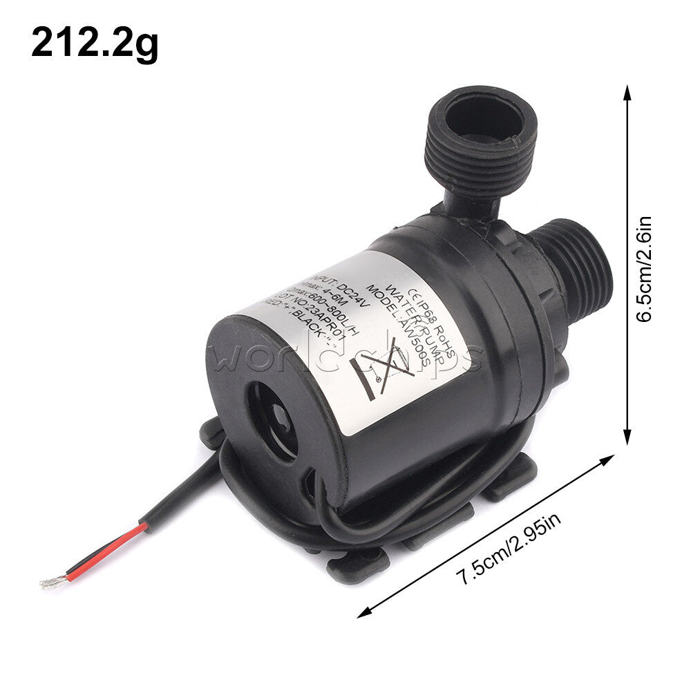 AW500S 12/24V Circulator Pump Mini Brushless Motor Submersible Water Pump 800L/H