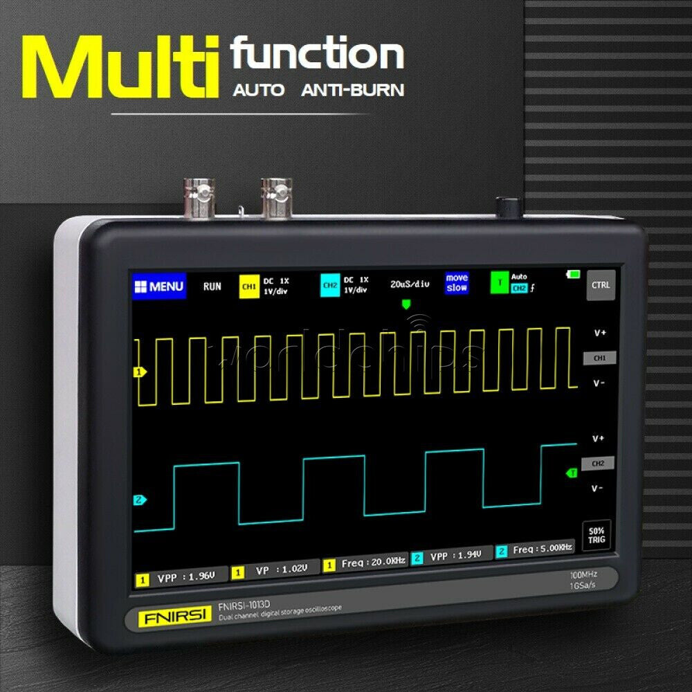 1013D 7 inch 2CH Digital Storage Oscilloscope 100MHz Bandwidth 1GS Sample Rate