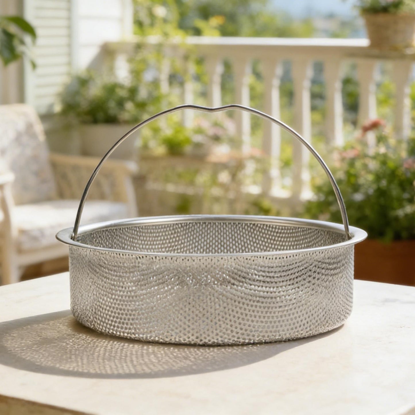 Stainless Steel Food Steamer Basket with Handle Designed for Even Cooking