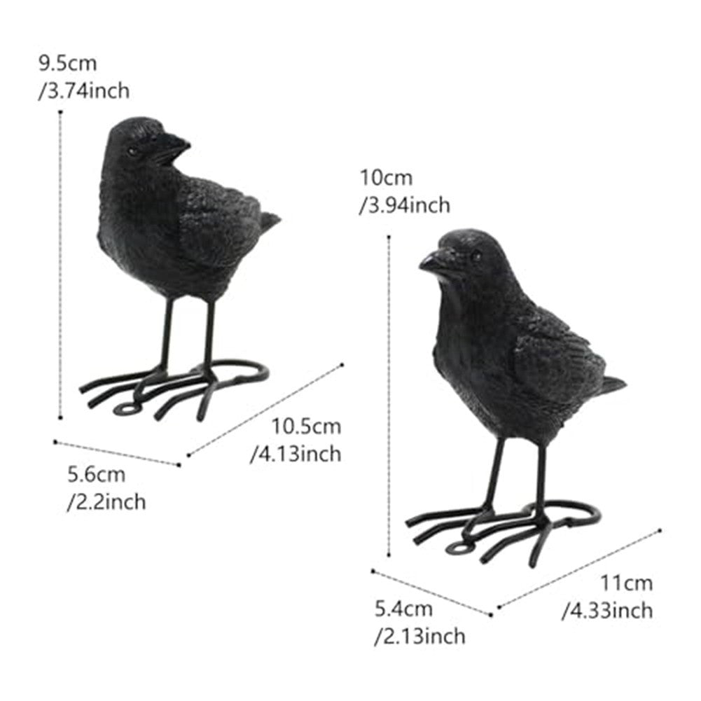 Unique Design Crow Figurines Set of Two Perfect for Creative Interiors
