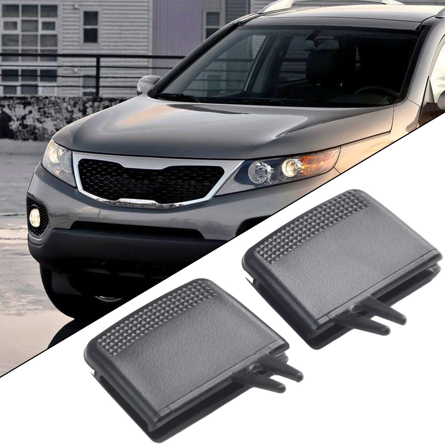 4Pcs Car Front A/C Air Vent Outlet Tab Clip Repair For Kia Sorento 2009-14 Black