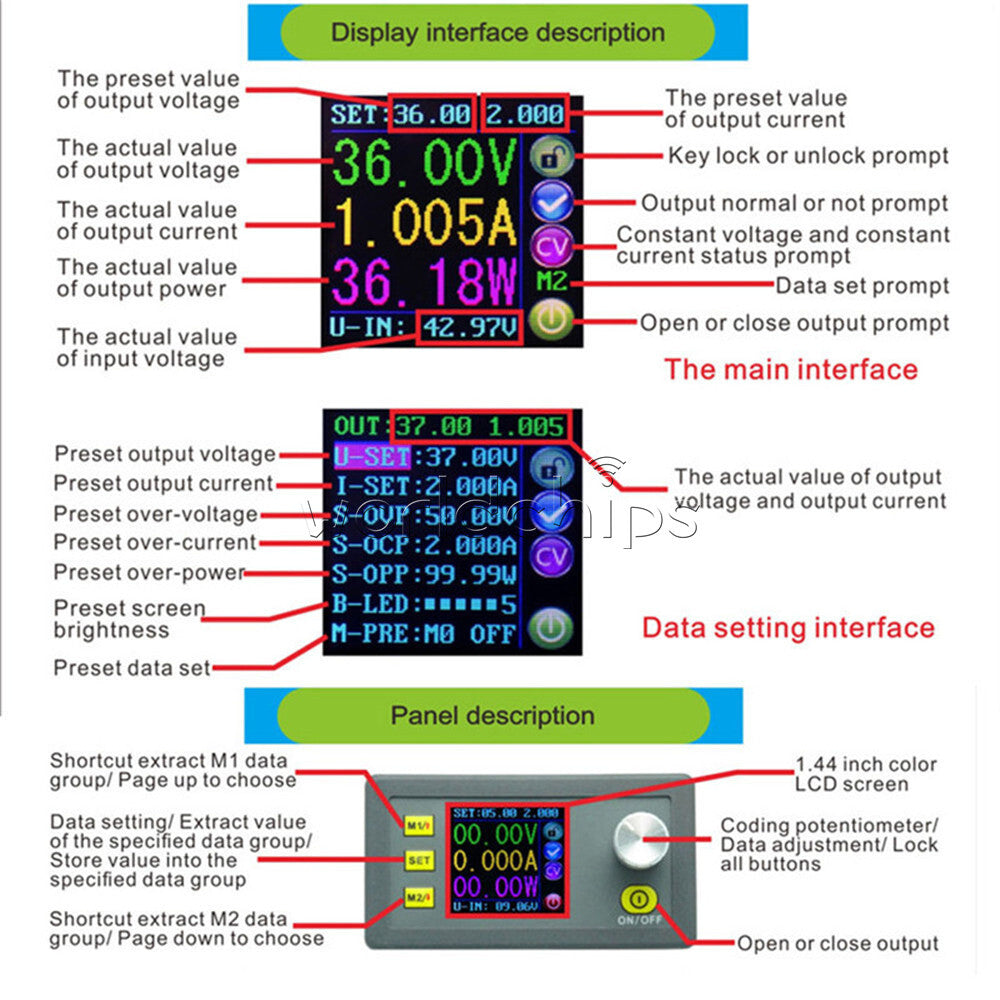 DP50V5A Digital LCD Programme Step-down Regulated Power Supply Module