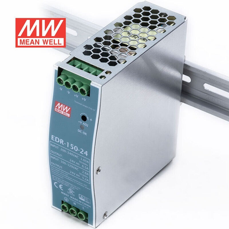 Mean Well EDR-150-24 AC/DC Industrial DIN rail power supply 150W 24V 6.5A