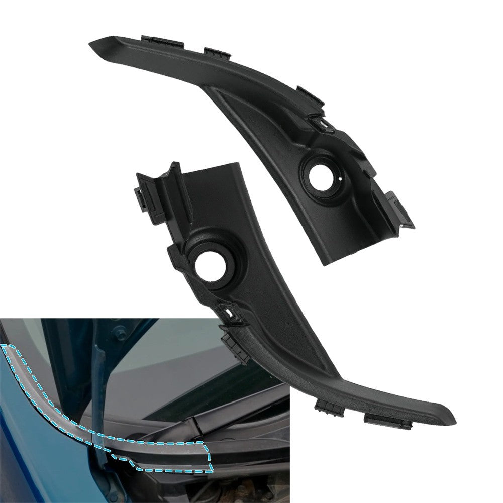 For Honda Civic 9th Generation Front Windshield Corner Trim Pair ABS Black