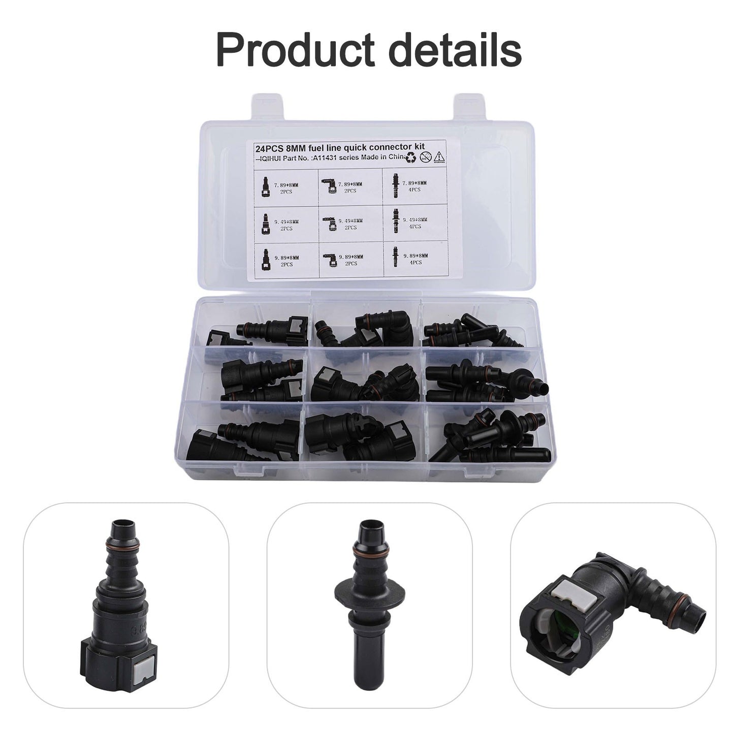 Diesel Fuel Line Quick Connector Repair Kit 24PCS Fuel Hose Snap Fit Connectors