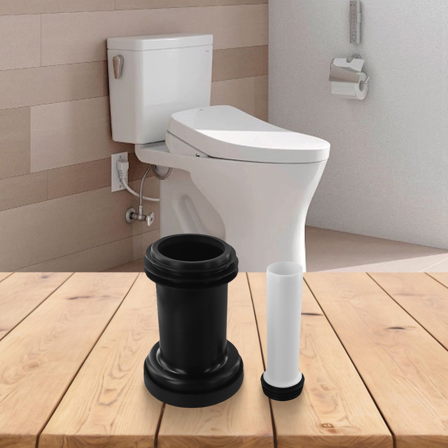 PVC Toilet Connecting Pipes 2 Pcs for Efficient Waste Management Systems