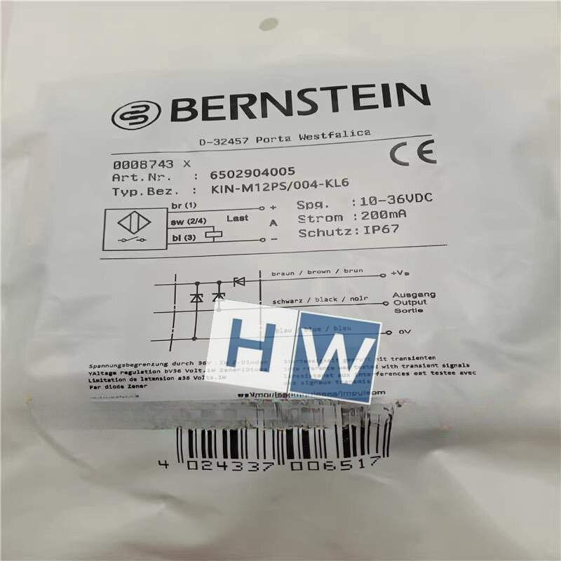 1PC BERNSTEIN Proximity Switch KIN-M12PS-004-KL6 Inductive Sensor