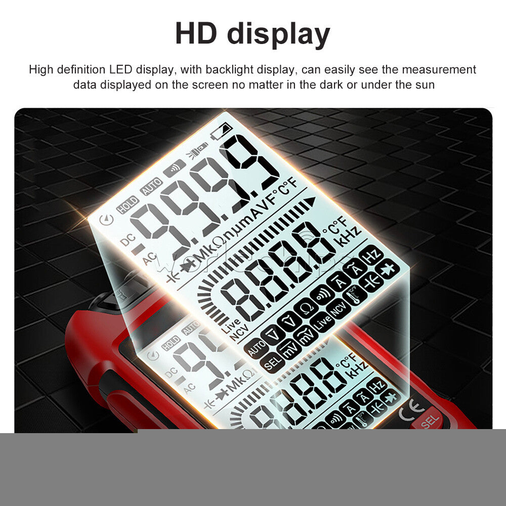 Backlight Digital Multimeter Voltmeter Resistance Capacitance Transistor Tester