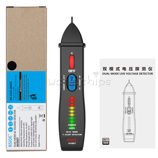 BSIDE AVD07 Non-contact Voltage Tester Pen AC Voltage Detector W/ LED indicator