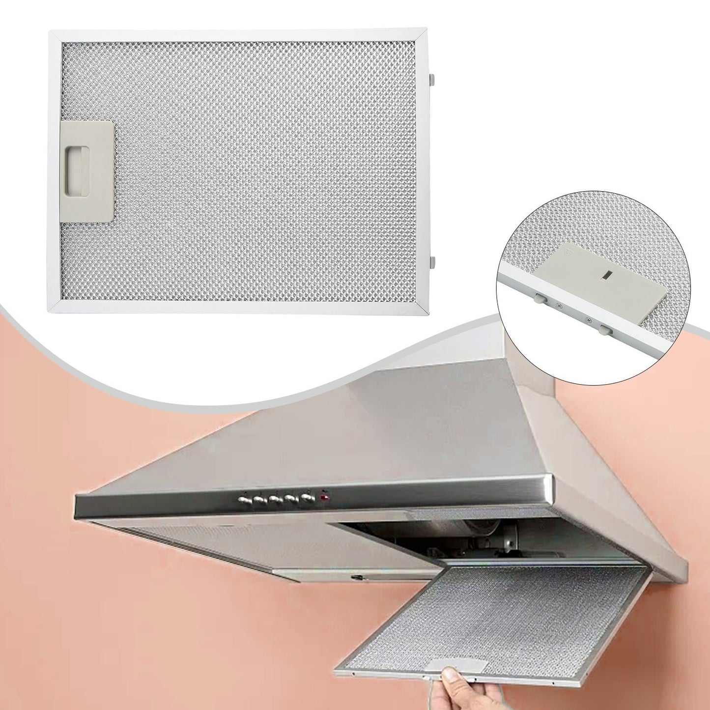 High Quality Silver Cooker Hood Filter 300 x 240 x 9mm Improved Functionality