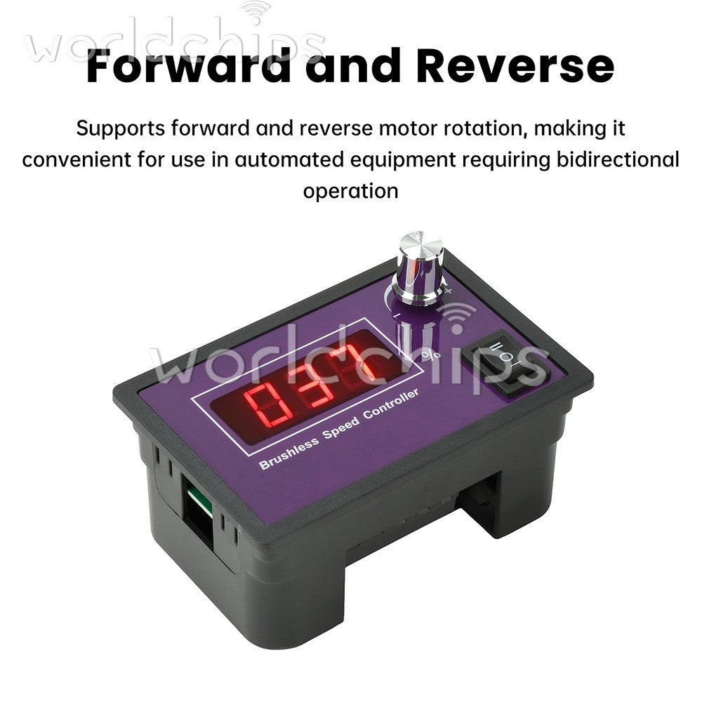10-55V15A Brushless DC Speed Controller 3-Phase Motor Controller Forward/Reverse
