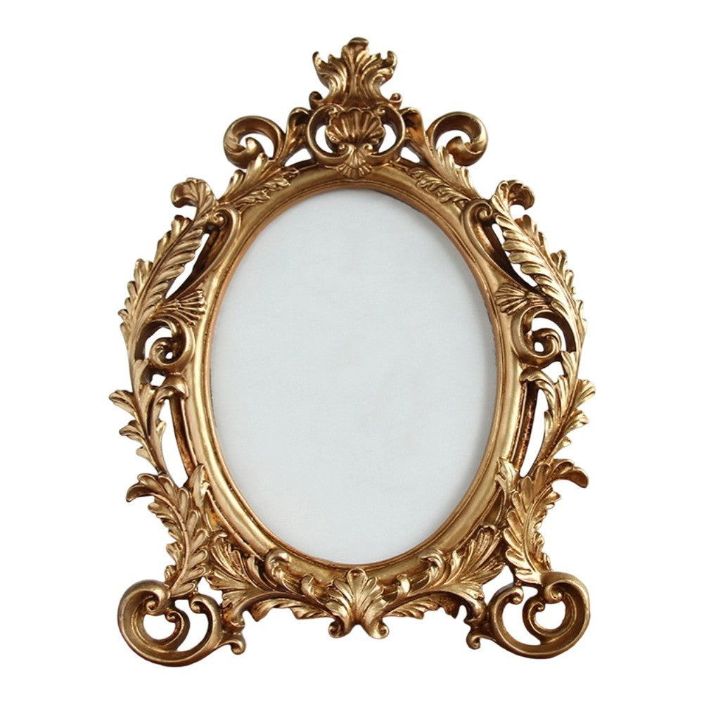 Oval Photo Frame Vintage European Style Distressed Finish Wall Mountable