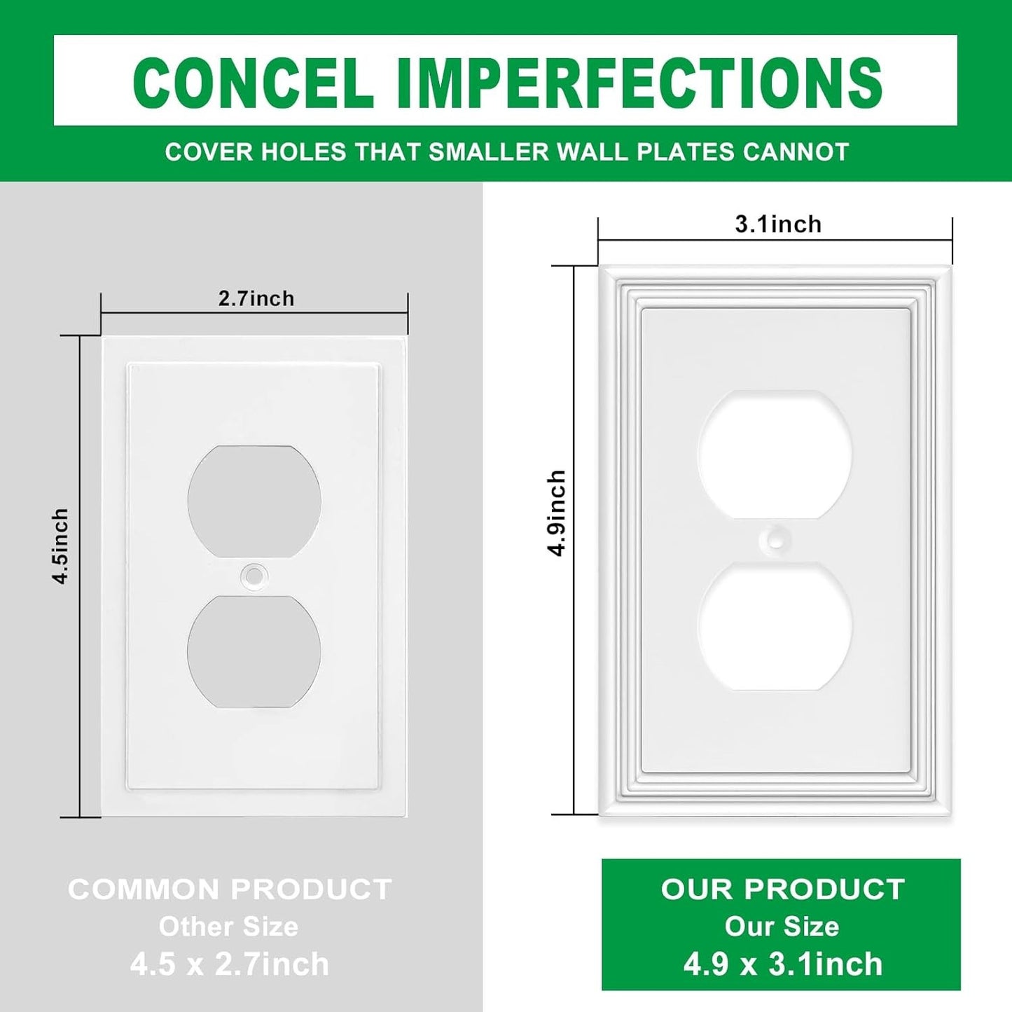 White Outlet Covers Wall Plate Modern Decorative Light Switch Cover Switch Plate