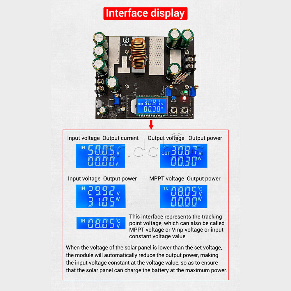 ZK-SJ30 700W Automatic Boost Buck Power Supply Module DC 6-80V to 1.3-78V 30A
