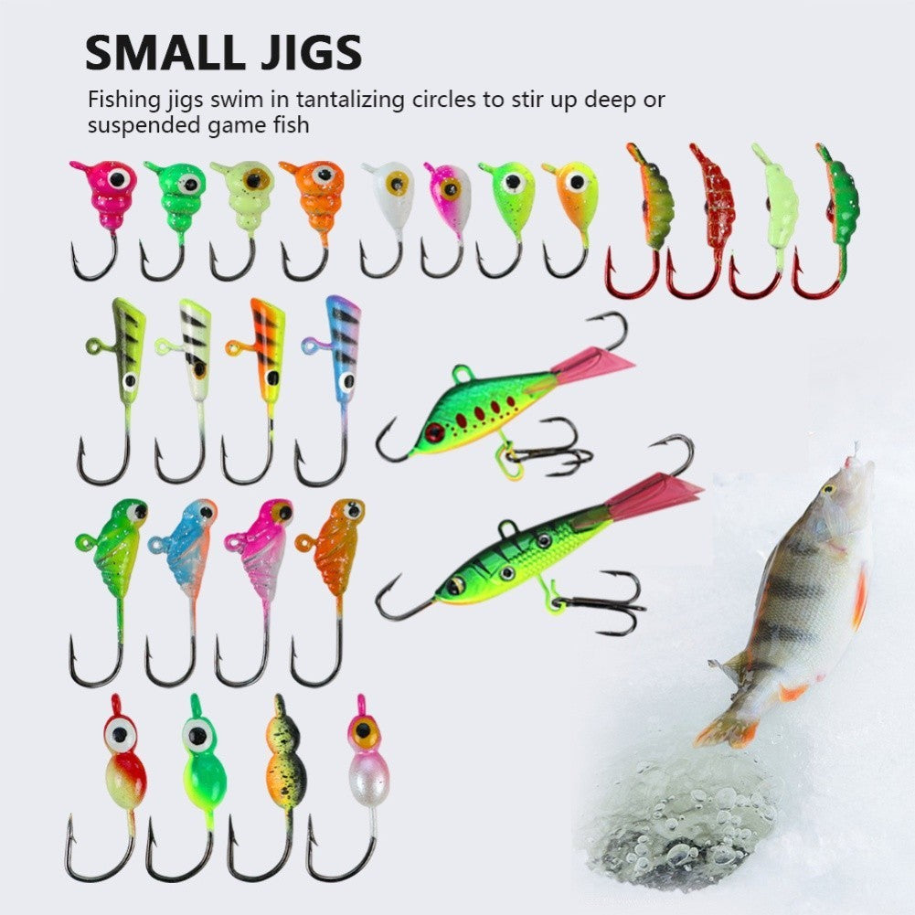 Ice Fishing Jigs 28pcs Small Perch Jigging Sinking Lures for Pike Fishing