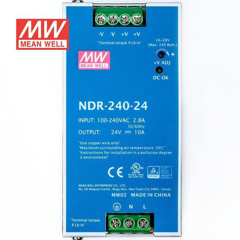 Mean Well NDR-240-24 Industrial DIN rail power supply 24V 10A 240W